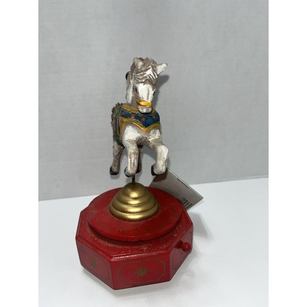 Vintage 1984 Carved Schmid CAROUSEL HORSE MUSIC BOX Dont Cry For Me Argentina - Picture 4 of 13